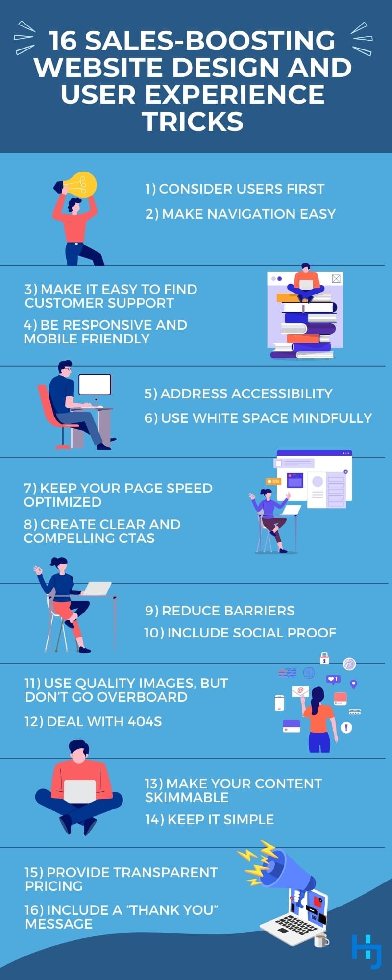 16 Sales-boosting Website Design and User Experience Tricks Infographic