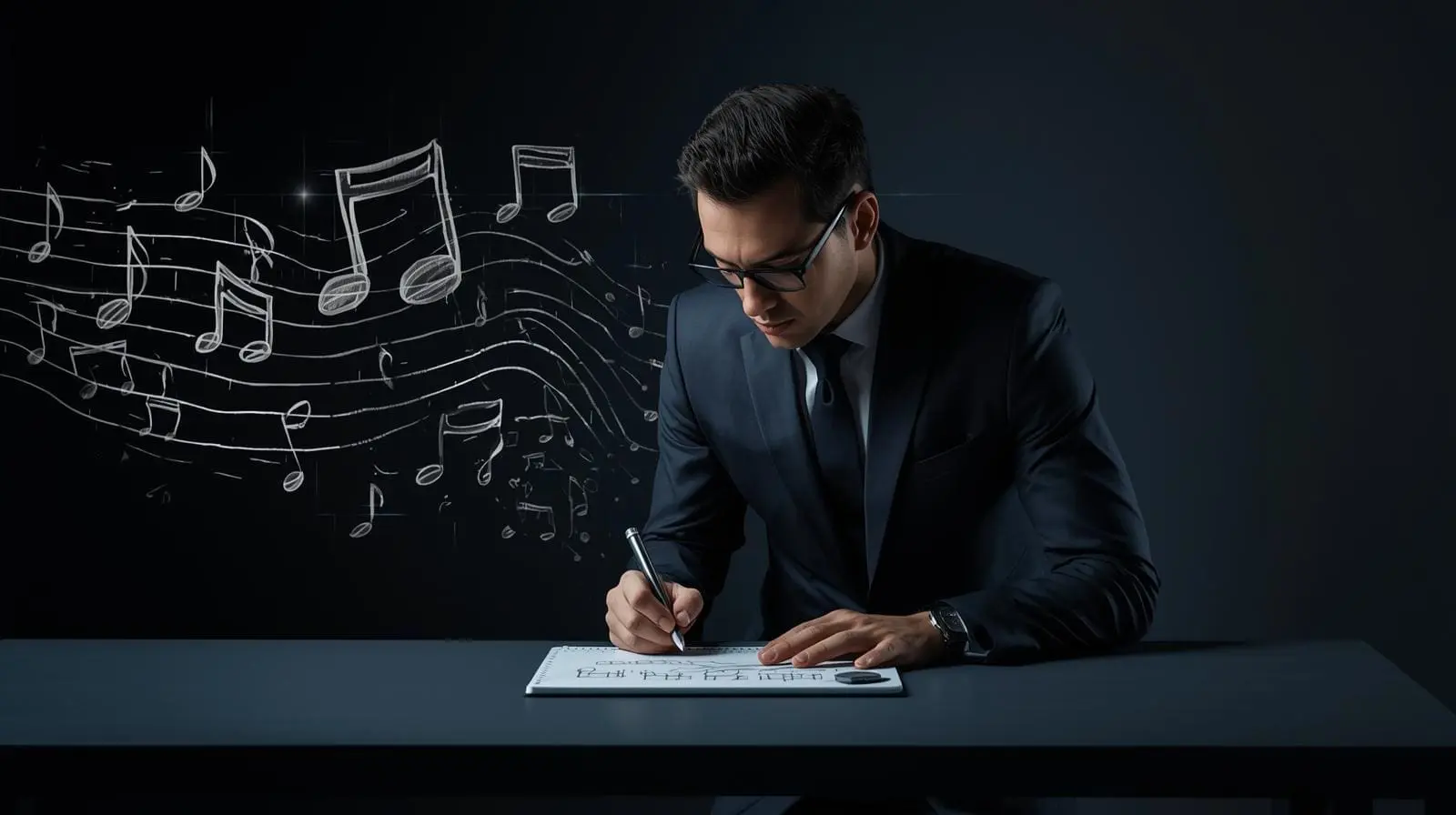 Marketing Symphony: Why Your Orchestrator Needs Experience - Man writing/music notes in the air