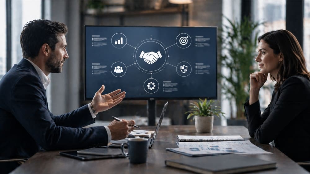 Guide to Vendor Selection & Vetting Digital Partners - Two colleagues vetting digital partners.